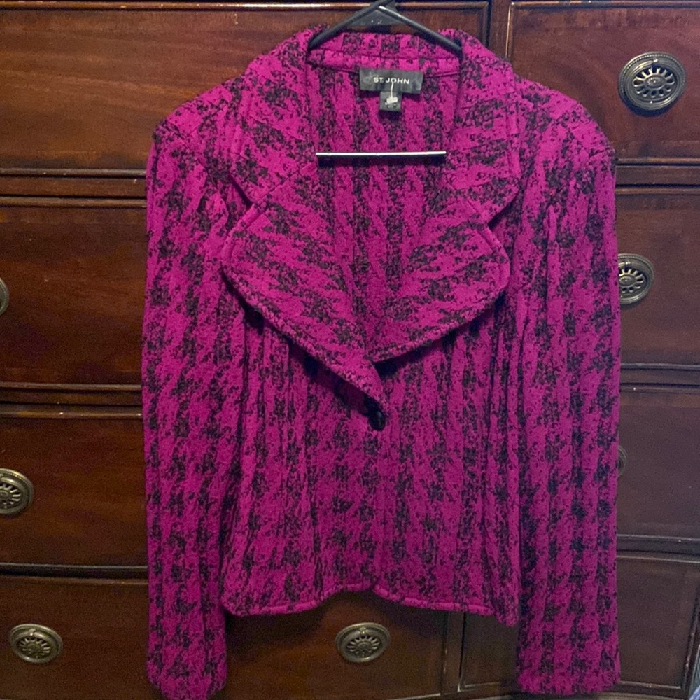 Magenta St. John tweed blazer sz 16